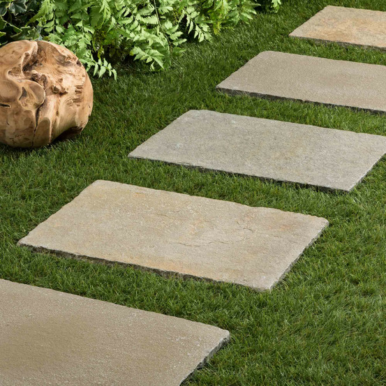 Pas japonais rectangle pierre de tandur beige 60x40x2 cm (à l'unité) - ro'ma nature