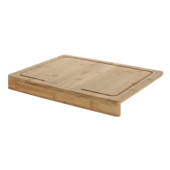 Planche à découper en bambou naturel avec rebord antiglisse 45 cm