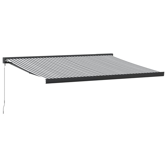 Auvent rétractable anthracite et blanc 4,5x3 m tissu/aluminium