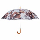 Grand parapluie bois et métal toile polyester daim