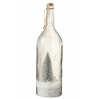 Sapin de noël dans bouteille décorative en verre argent 12.5x12.5x44.5 cm