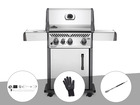 Barbecue à gaz  rogue xt 425 gris + rôtissoire + gant résistant à la chaleur + p