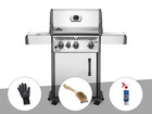 Barbecue à gaz  rogue xt 425 gris + gant résistant à la chaleur + brosse à grill