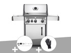 Barbecue à gaz  rogue xt 425 gris + rôtissoire + gant résistant à la chaleur