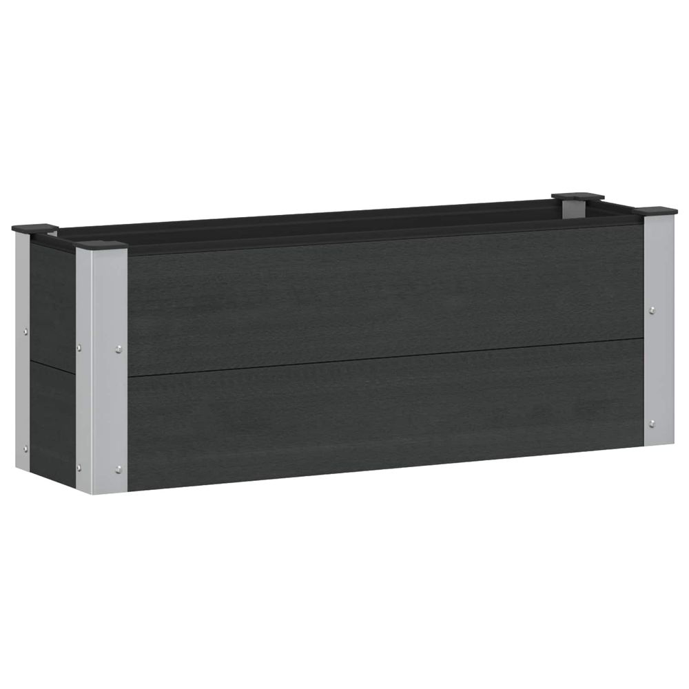 Jardinière surélevée noir 100 x 30 x 36 cm wpc et aluminium