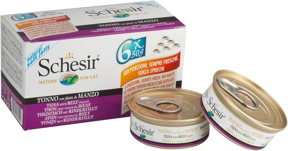 Pâtée en boîte chat 0.3kg 6 boîtes x 50 g thon / boeuf