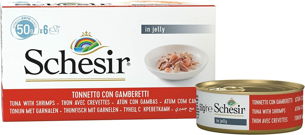 Pâtée en boîte chat 0.3kg 6 boîtes x 50 g thon / crevettes