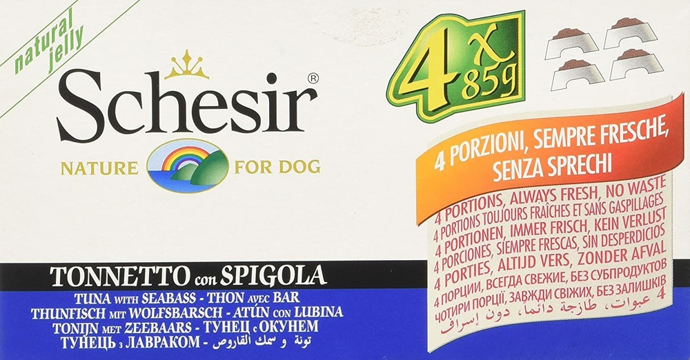 Boïte schésir en gelée chien 4 boîtes x 85g 4 boîtes x 85 g thon / bar