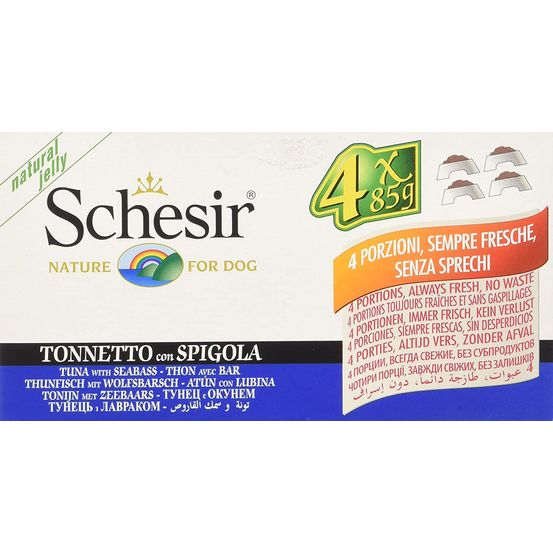 Boïte schésir en gelée chien 4 boîtes x 85g 4 boîtes x 85 g thon / bar