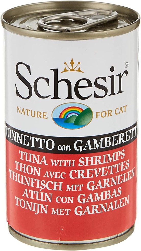 Pâtée en boîte chat 0.14kg thon crevettes140g