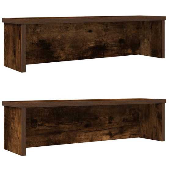 Étagères de cuisine empilables 2 pcs chêne fumé 60x15x16 cm