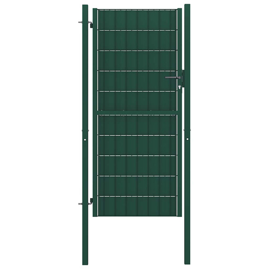 Portail de clôture en pvc et acier 100 x 204 cm vert