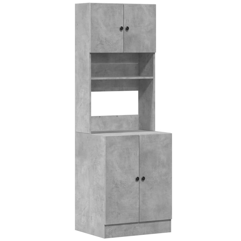 Armoire de cuisine gris béton 60x50x180 cm bois d'ingénierie