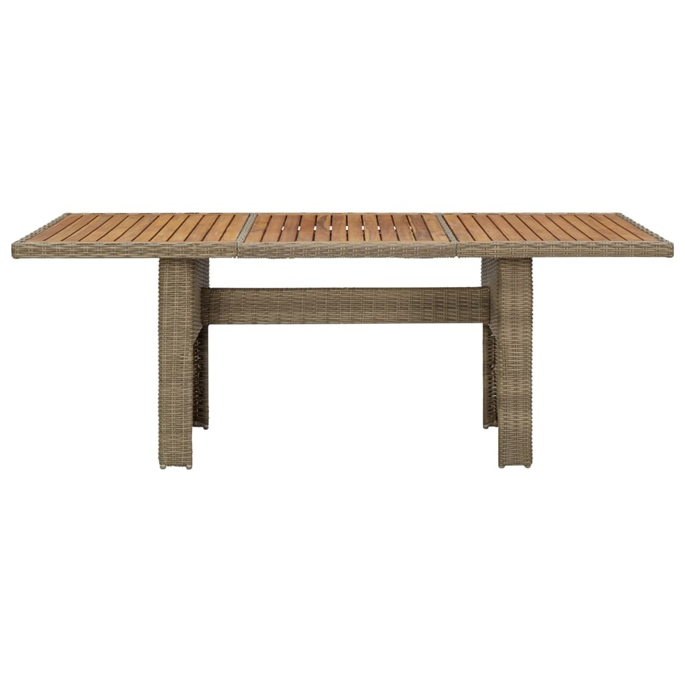 Table à manger de jardin marron 200x100x74 cm résine tressée