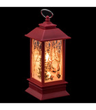 Décoration de noël lumineuse mini lanterne rouge h 13 cm