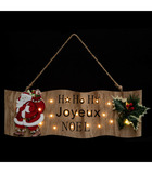 Pancarte lumineuse  "joyeux noël " avec déco 20 led blanc chaud l 40 cm