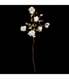 Branche 6 fleurs de coton lumineuse 20 led blanc chaud  h 75 cm