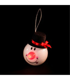 Déco de noël lumineuse bonhomme de neige avec nez rouge led clignotante