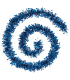 Guirlande de noël large 10 cm avec étoiles laser bleu acier longueur 2 mètres