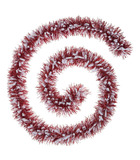 Guirlande de noël large 10 cm  rouge et blanc avec bouclettes longueur 2 mètres