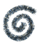 Guirlande de noël large 10 cm bleu et or longueur 2 mètres
