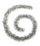 Guirlande de noël large 10 cm argent et blanc longueur 2 mètres