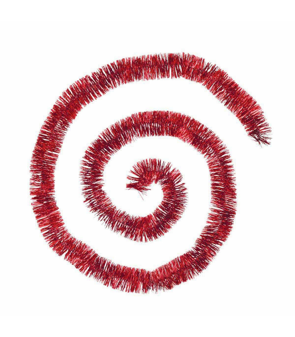 Guirlande de noël large 5 cm rouge holographique longueur 2 mètres