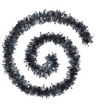 Guirlande de noël large 10 cm avec étoiles laser noir acier longueur 2 mètres