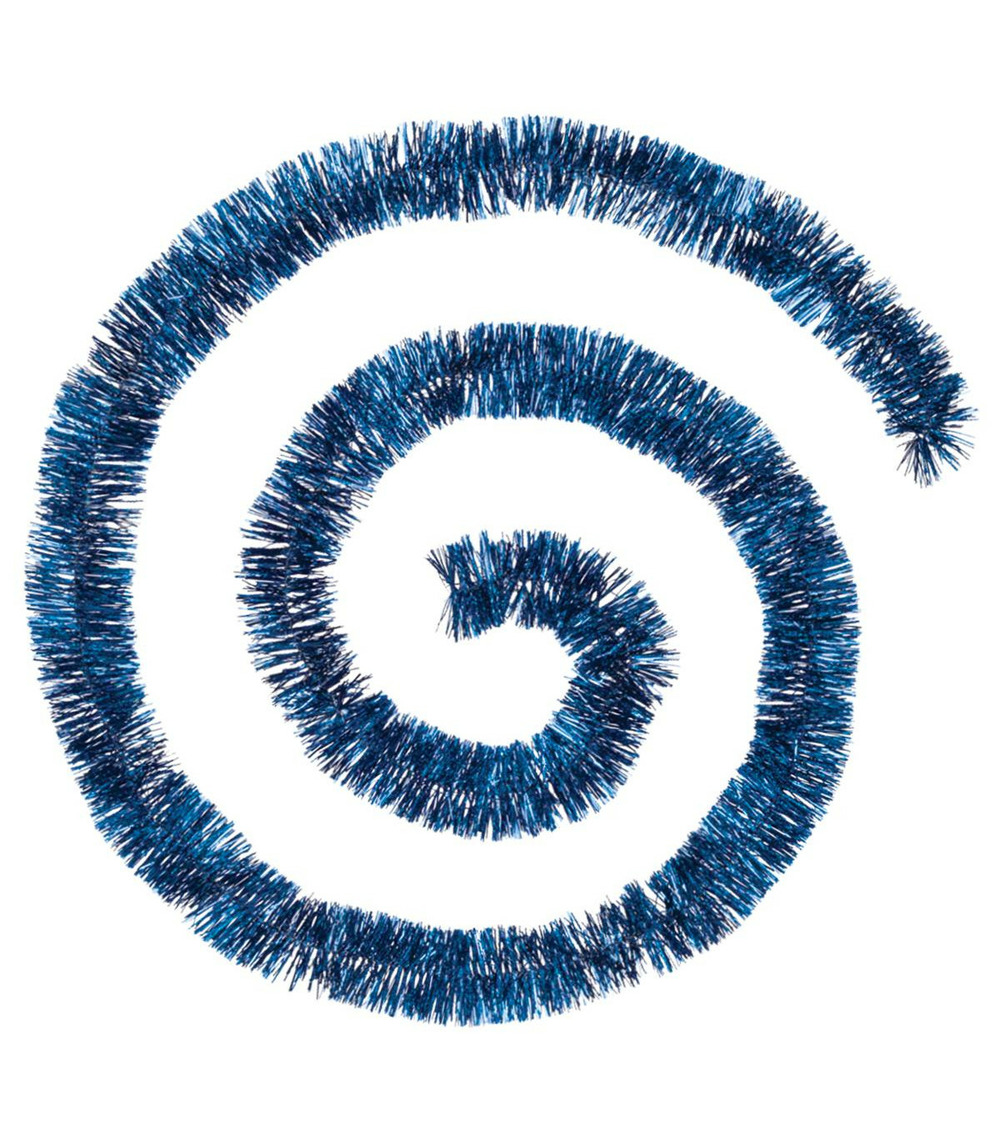 Guirlande de noël large 5 cm bleu nuit holographique longueur 2 mètres