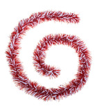 Guirlande de noël large 10 cm rouge et blanc longueur 2 mètres