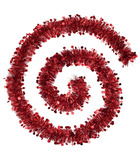 Guirlande de noël large 10 cm rouge avec pastilles longueur 2 mètres