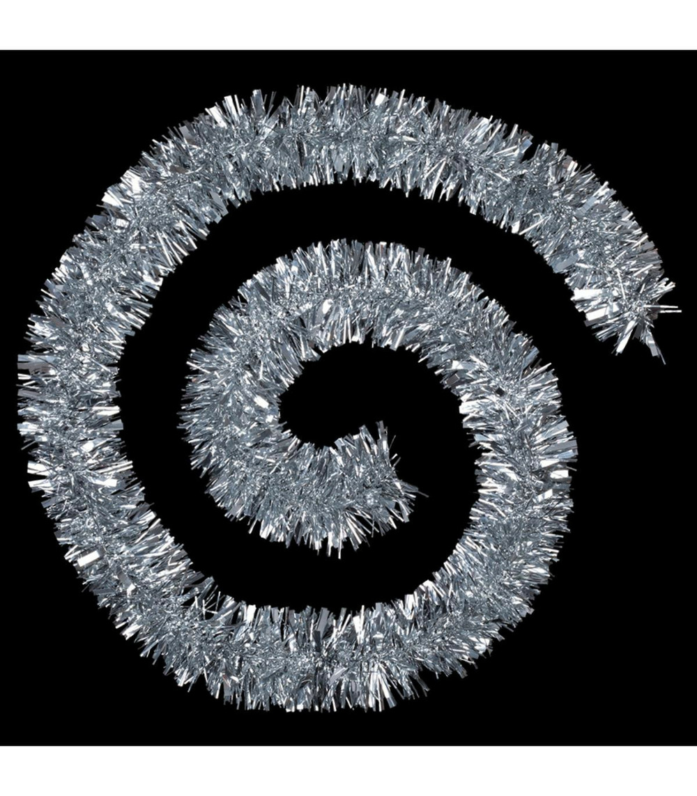 Guirlande de noël large 10 cm argent longueur 2 mètres