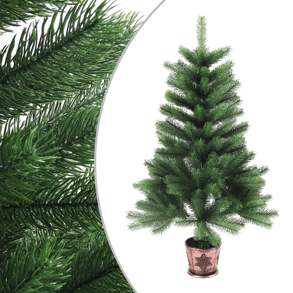 Sapin de Noël artificiel avec panier 90 cm Vert Truffaut