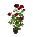 Plante artificielle rosier velours en pot h 74 cm