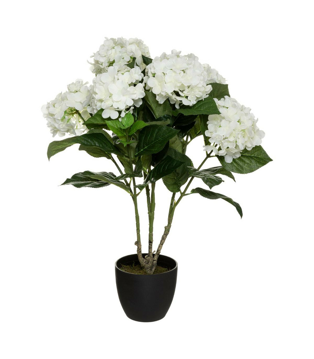 Plante artificielle hortensia blanc en pot h 60 cm