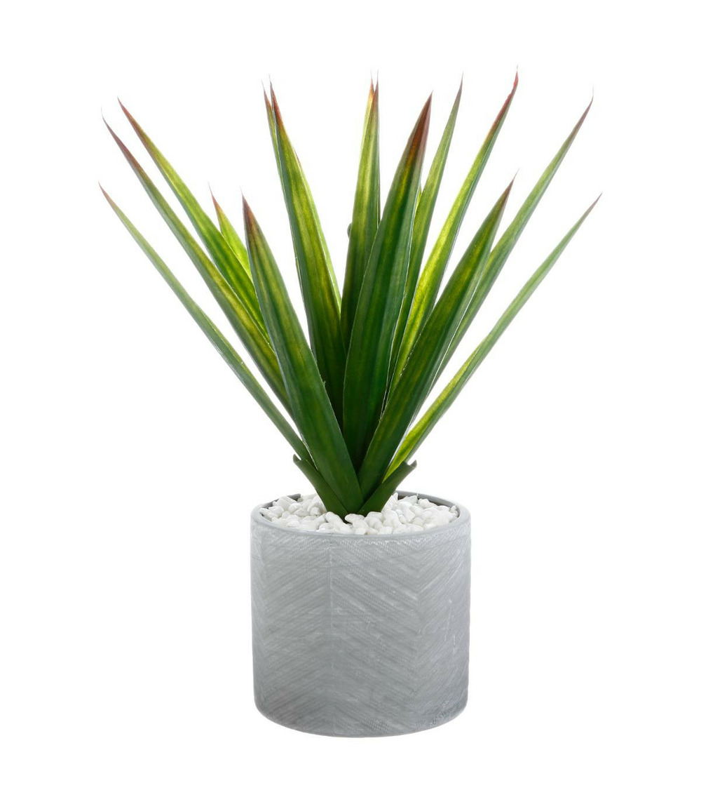 Plante artificielle aloe vera dans un pot en céramique h 49 cm