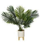 Plante artificielle palmier dans un pot en céramique pied en bois h 72 cm