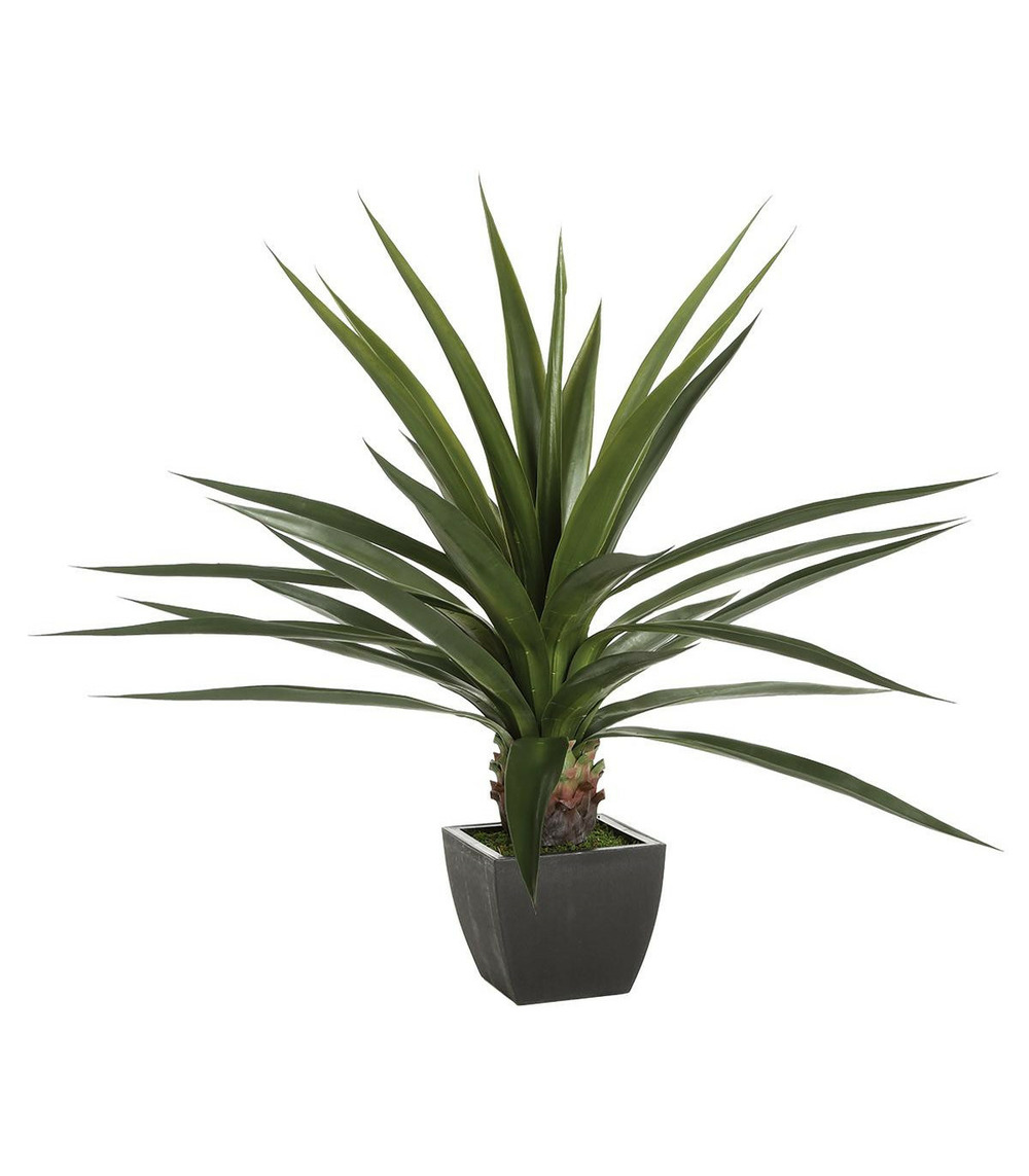 Plante verte artificielle agave en pot h 124 cm