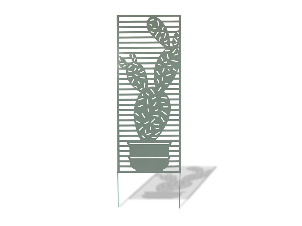 Panneau décoratif ajouré en acier motif cactus