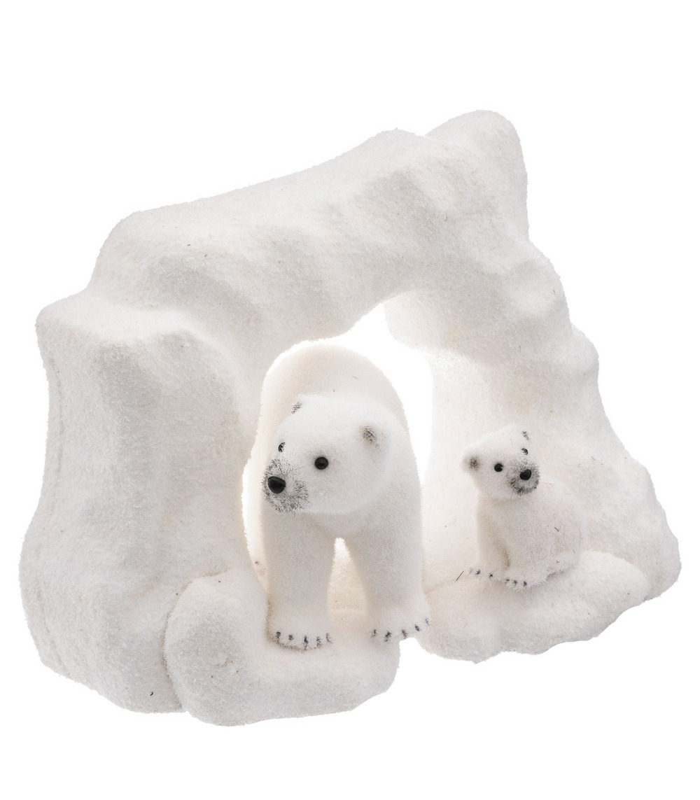 Déco de noël arche banquise ours & ourson 30 x 40 cm