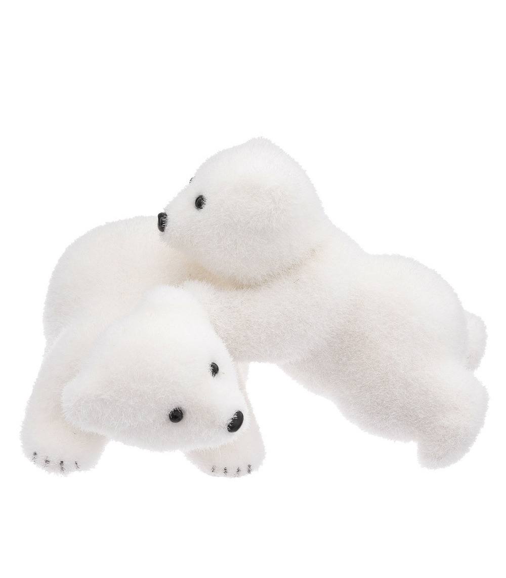 Déco de noël oursons qui jouent 19 x 25 cm