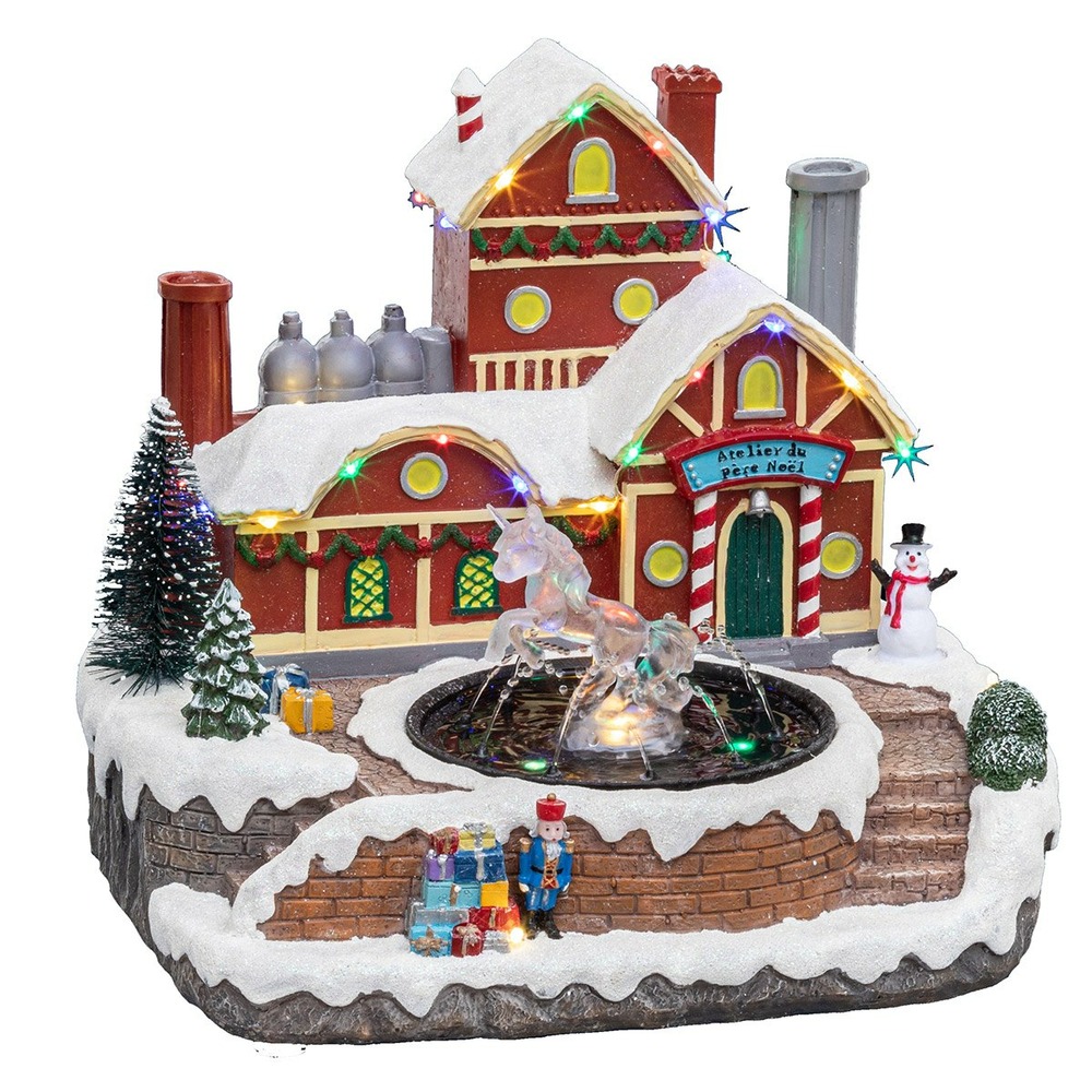 Village de noël la fontaine du père noël Truffaut