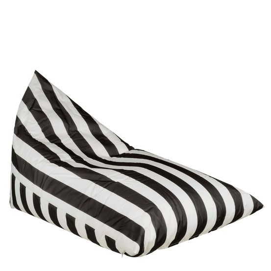 In the mood collection rissy pouf - l140 x l95 cm - noir, blanc