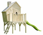 Maisonnette lully destructurée sur pilotis - en bois - avec toboggan - h. 90cm