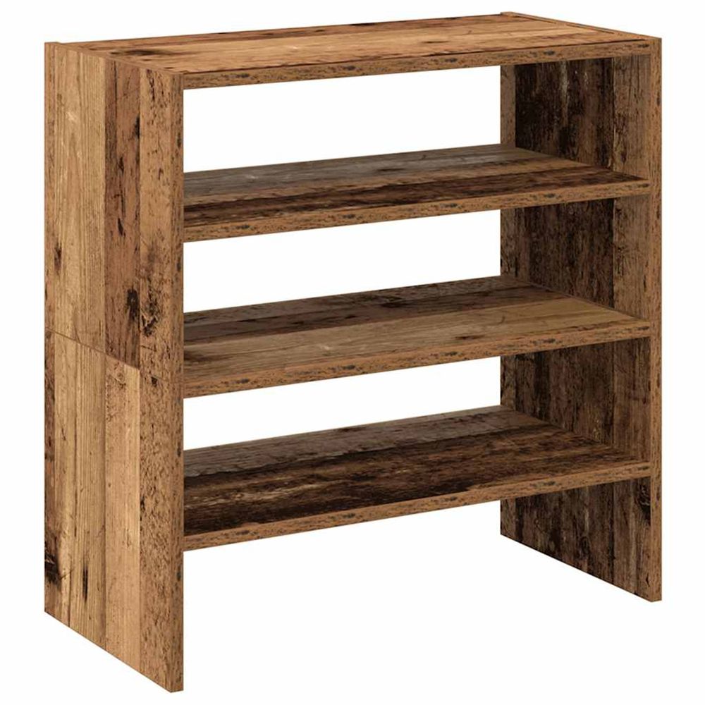 Étagères à chaussures 2 pcs empilable vieux bois 60x30x30,5 cm