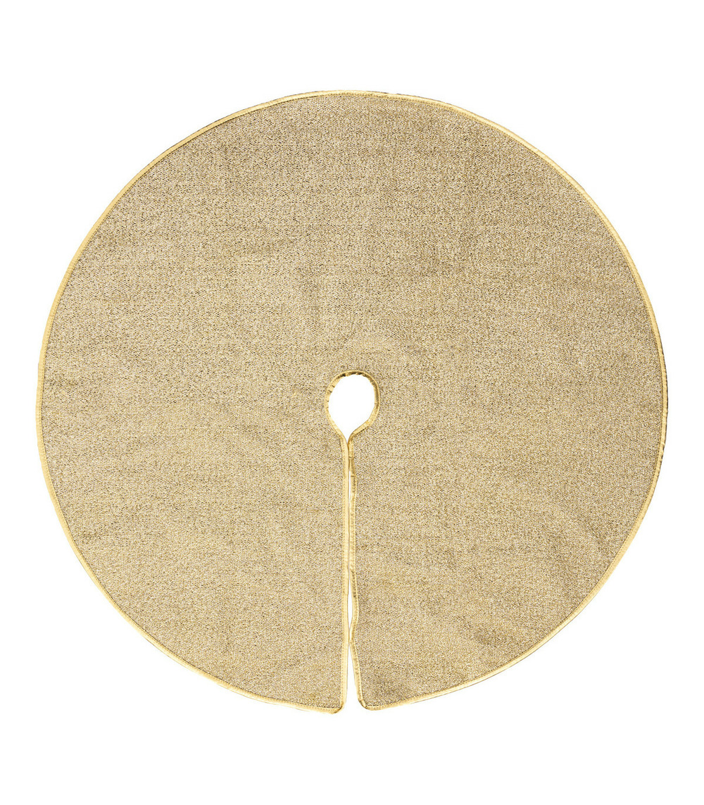 Déco de noël tapis pour pied de sapin doré et pailleté d 90 cm