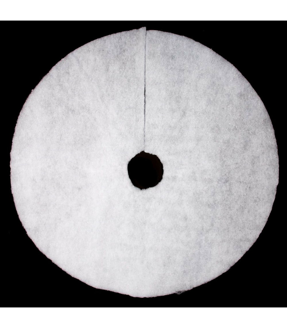 Déco de noël tapis pour pied de sapin blanc pailleté d 100 cm