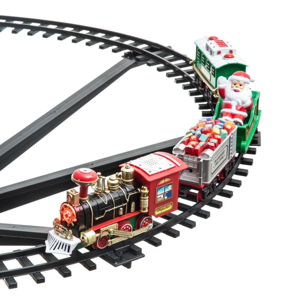 Train De Noel Télécommandé Avec Fumée, Lumières, Sons