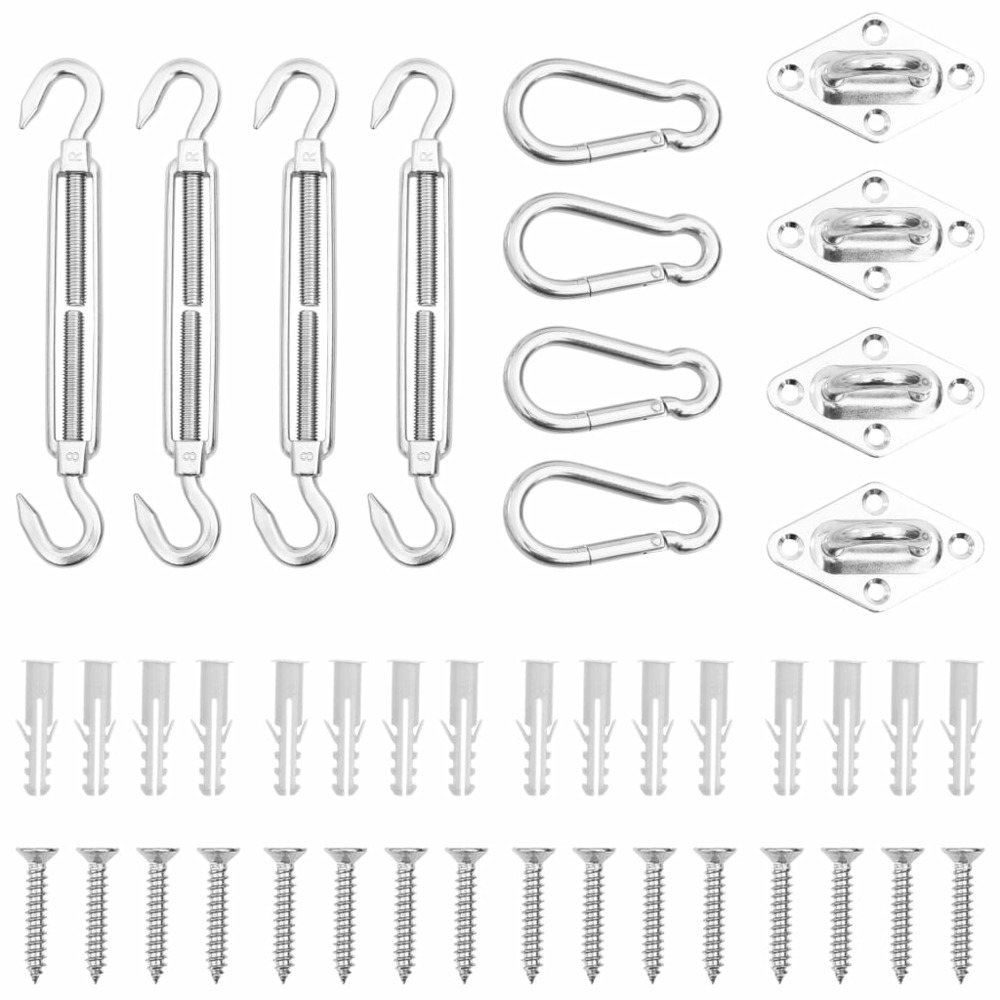 Jeu d'accessoires de voile d'ombrage 12 pcs acier inoxydable