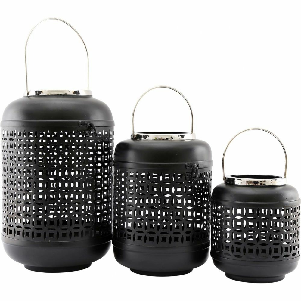 Set de 3 lanternes en fer black lanterns Truffaut